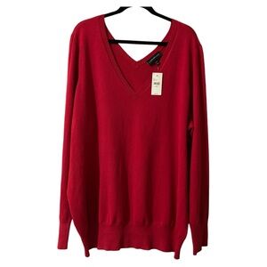 Lane Bryant Women Red B Neck Long Sleeve Sweater Size 26/28 NWT